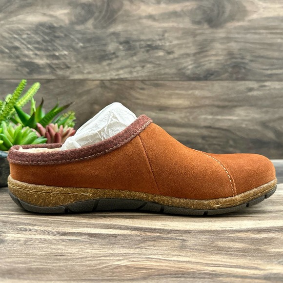 NIB Earth Origins Ezra 8.5M 40 Acorn Brown Slip On Clogs Suede - Picture 6 of 12